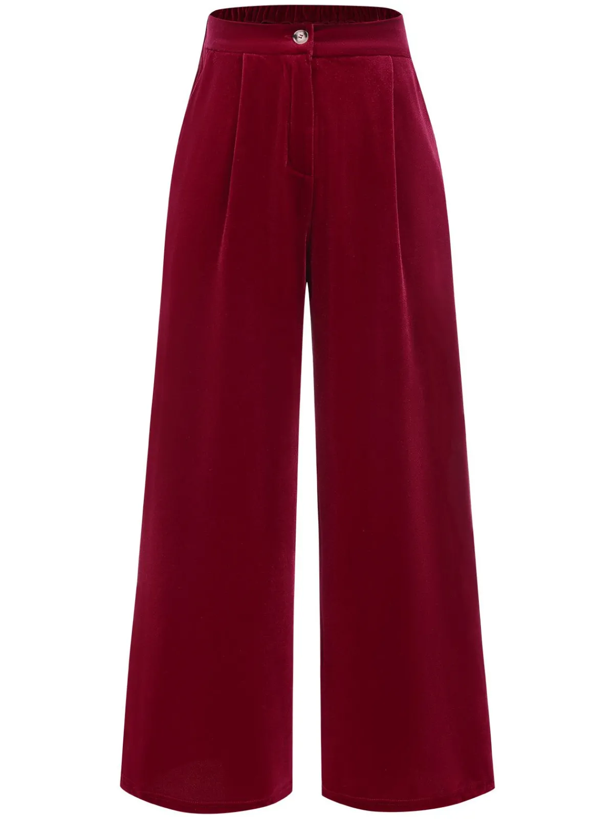 Best Retro Stage 1950s Velvet High-Waist Solid Pants