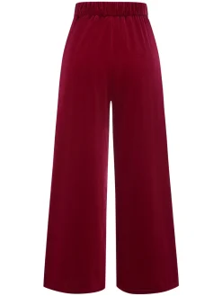 Best Retro Stage 1950s Velvet High-Waist Solid Pants