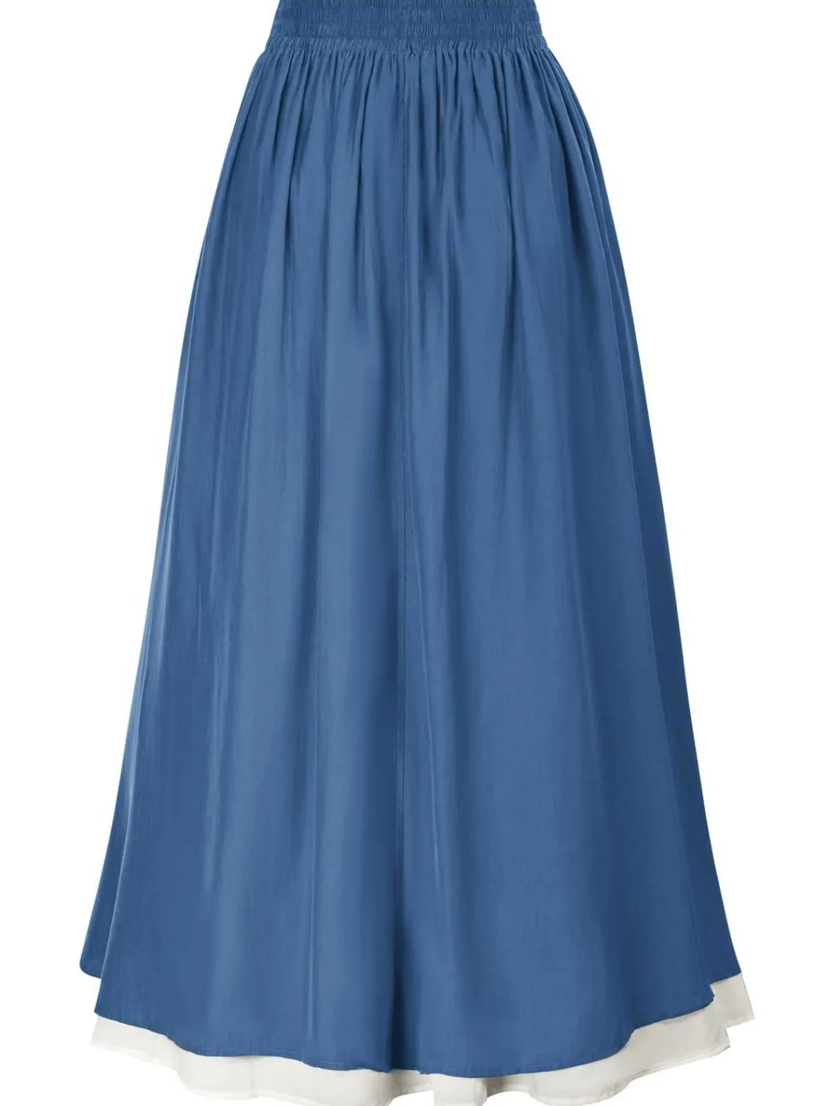 Fashion Retro Stage 1960s Victorian-Style Ruched Lace Maxi Skirt