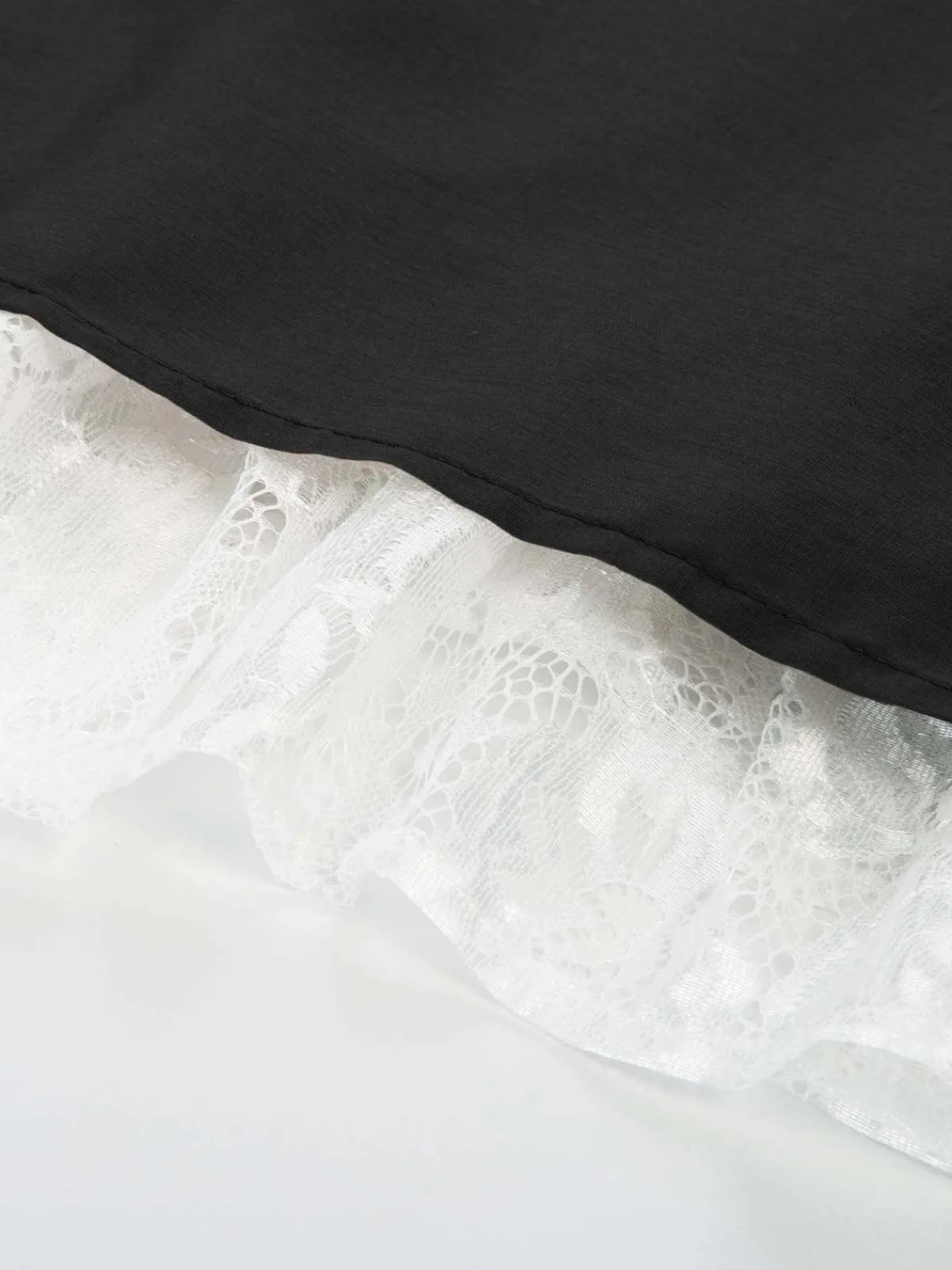Fashion Retro Stage 1960s Victorian-Style Ruched Lace Maxi Skirt