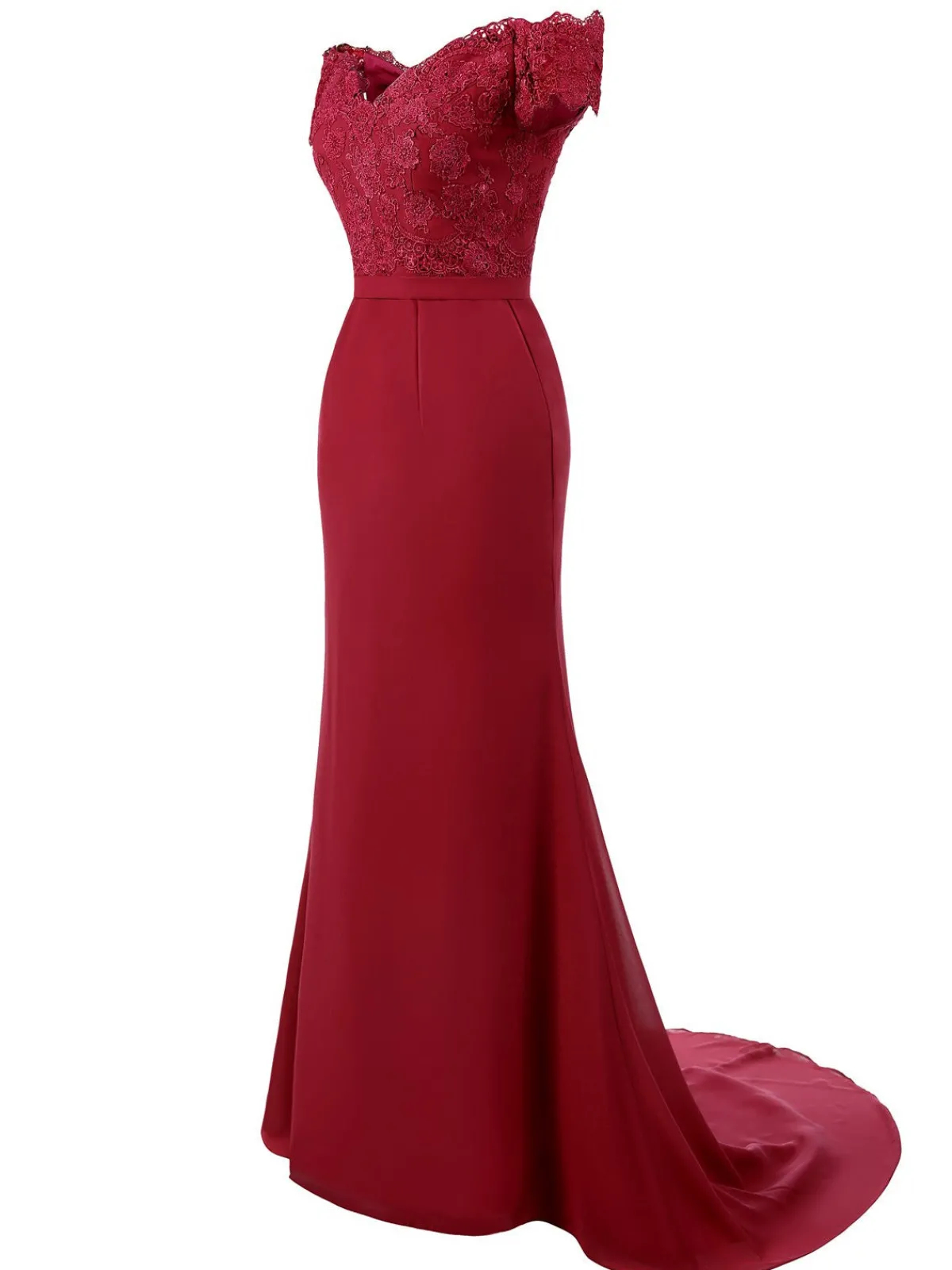 Discount Retro Stage 1930s Vintage Chiffon Off Shoulder Maxi Dress