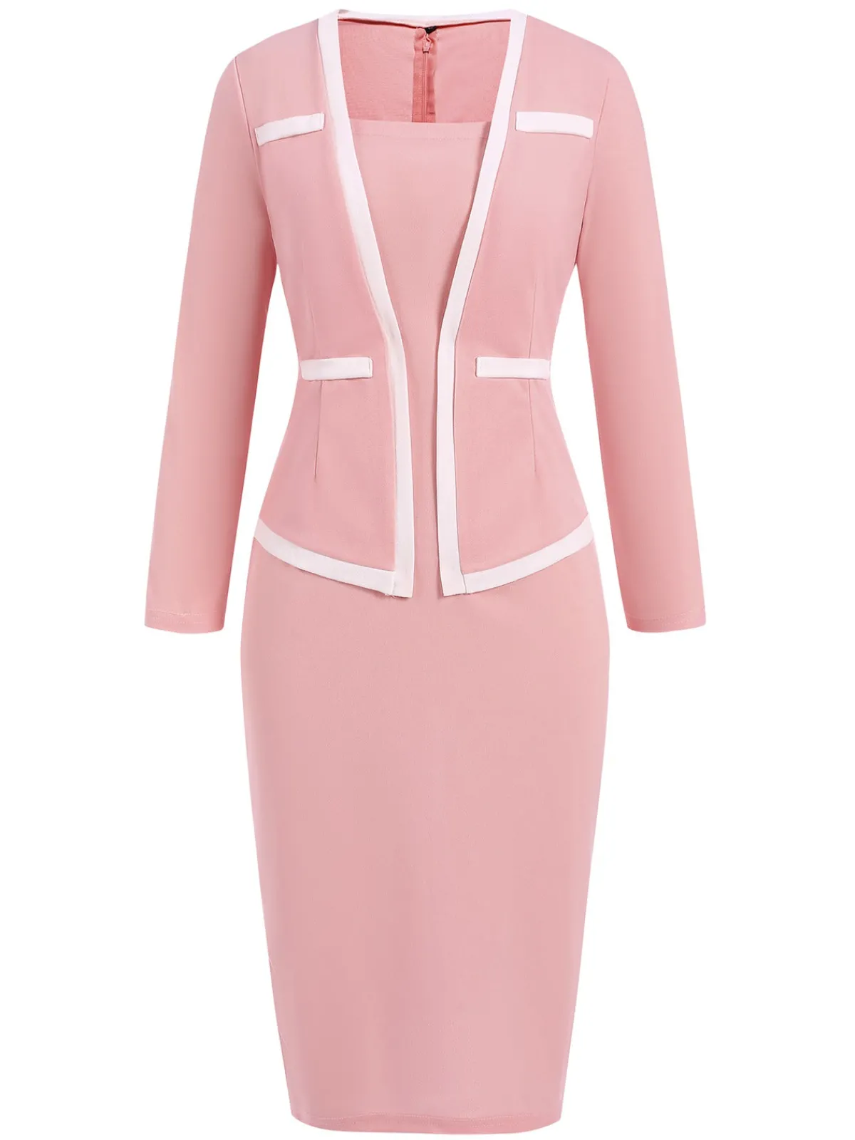 Best Retro Stage 1960s Vintage Fake-Two Pieces Pencil Dress