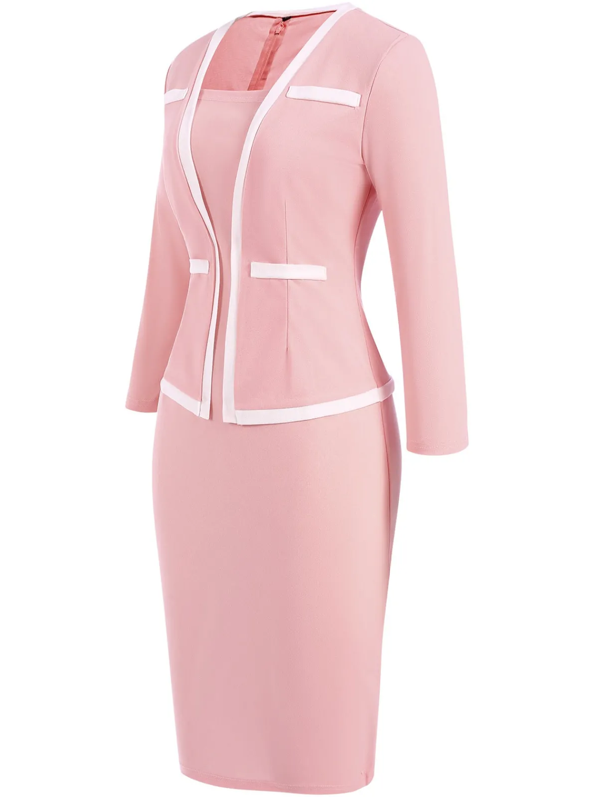 Best Retro Stage 1960s Vintage Fake-Two Pieces Pencil Dress