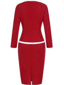 Best Retro Stage 1960s Vintage Fake-Two Pieces Pencil Dress