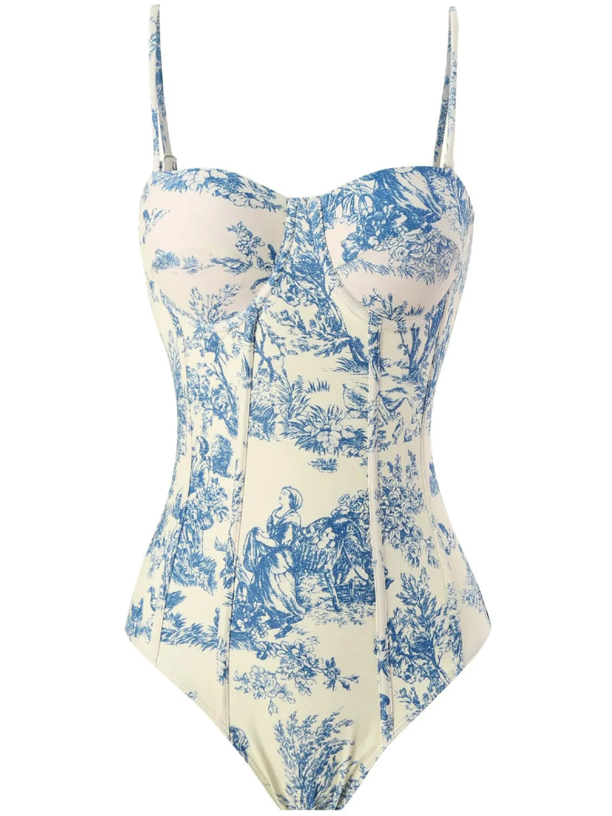Sale Retro Stage 1960s Vintage Ink Floral Swimsuit & Cover-Up