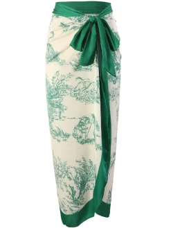 Sale Retro Stage 1960s Vintage Ink Floral Swimsuit & Cover-Up