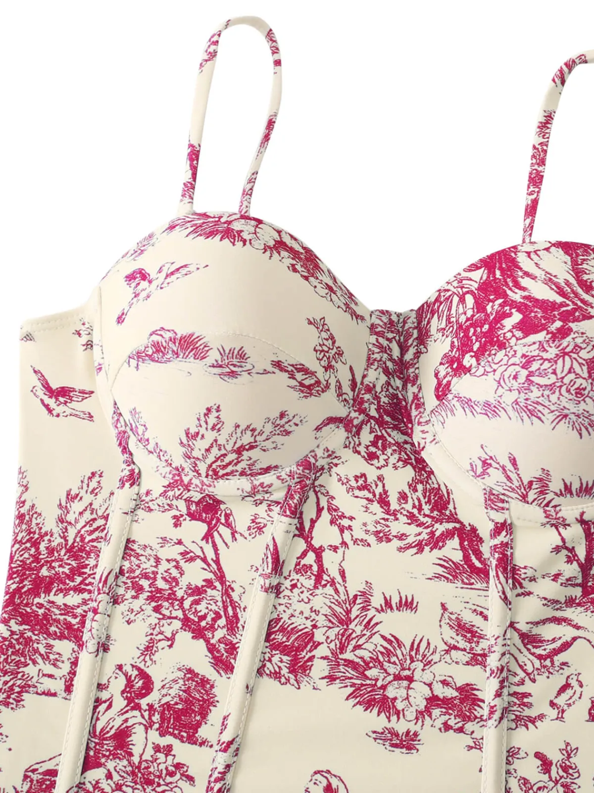 Sale Retro Stage 1960s Vintage Ink Floral Swimsuit & Cover-Up