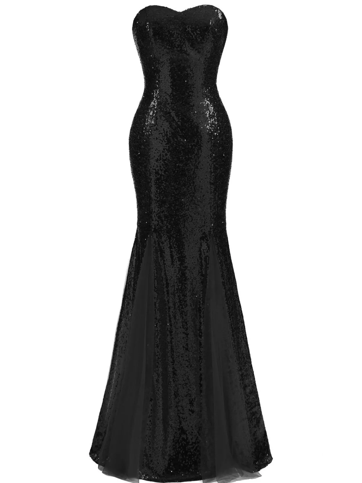 Sale Retro Stage 1930s Vintage Sequin Strapless Dress