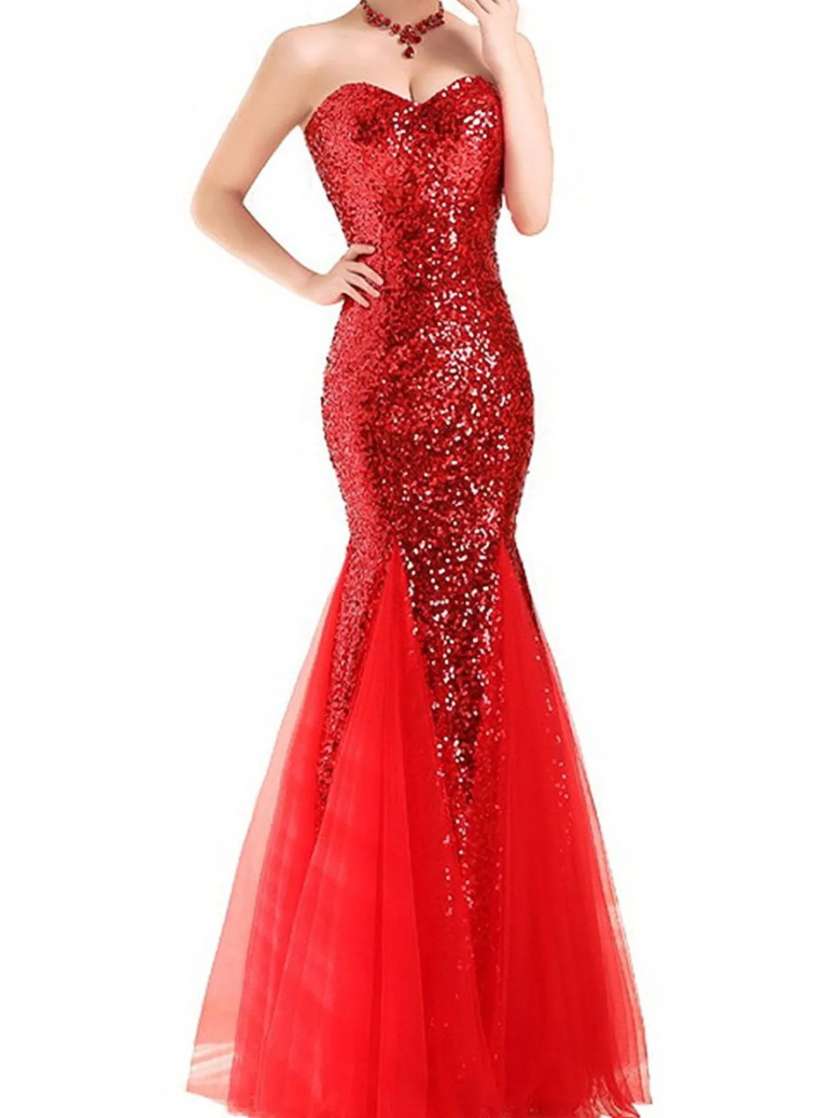 Sale Retro Stage 1930s Vintage Sequin Strapless Dress