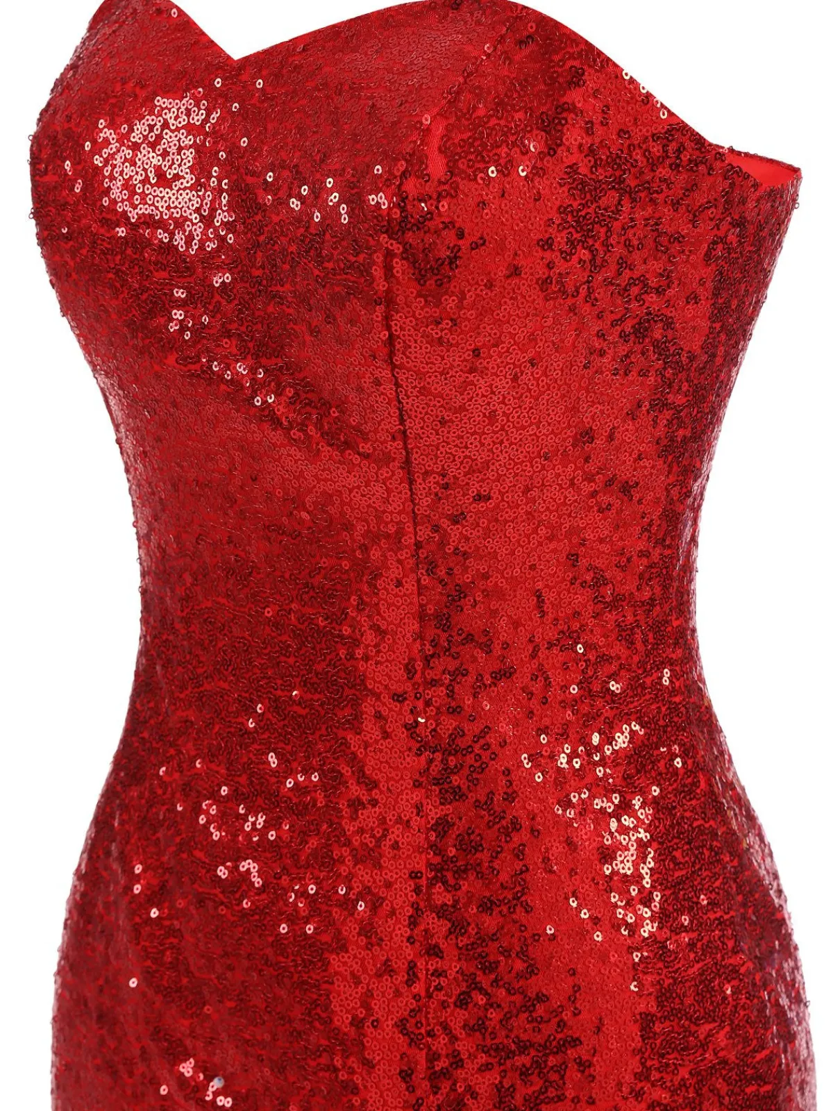 Sale Retro Stage 1930s Vintage Sequin Strapless Dress