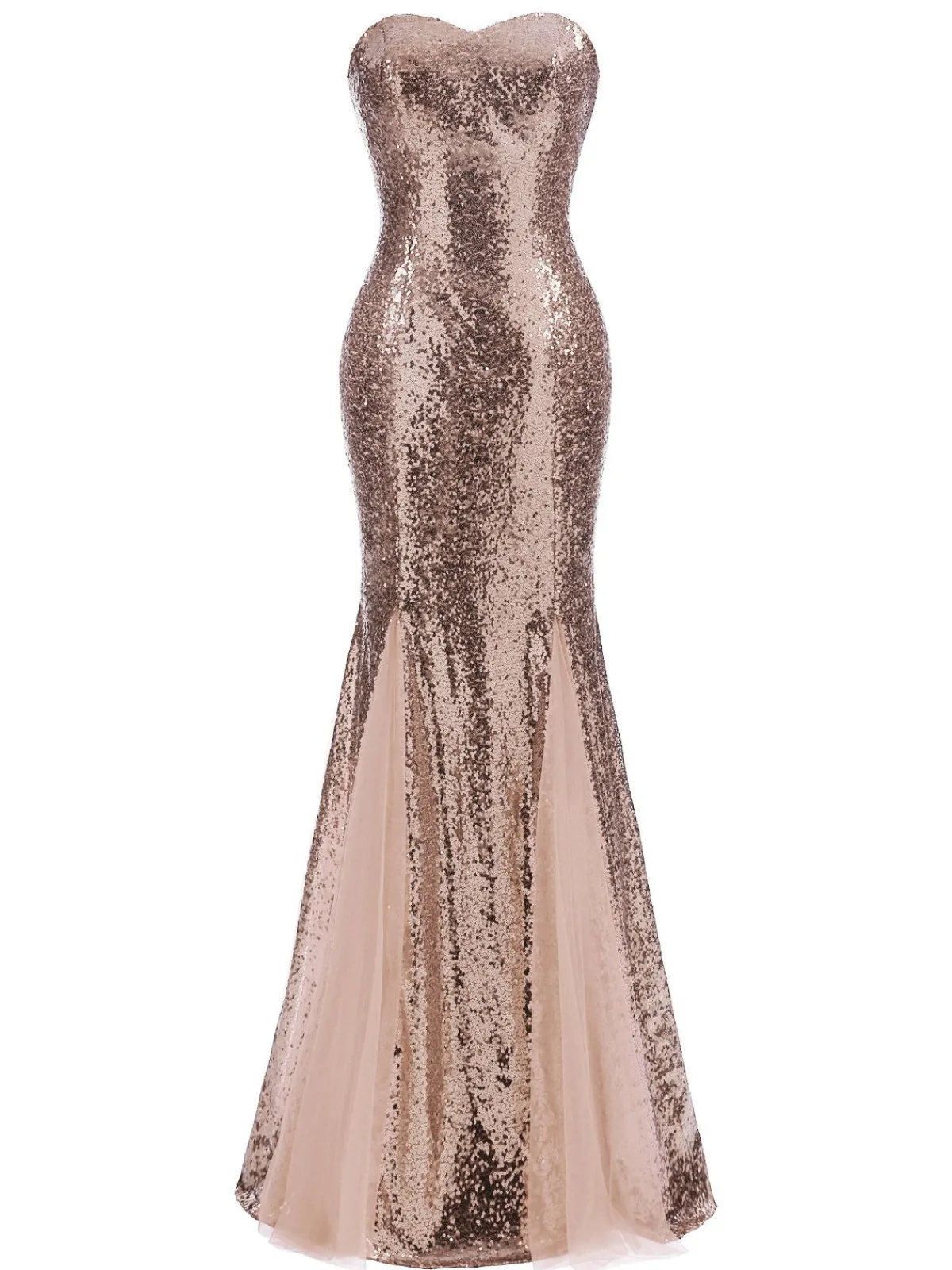 Sale Retro Stage 1930s Vintage Sequin Strapless Dress