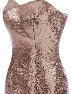 Sale Retro Stage 1930s Vintage Sequin Strapless Dress