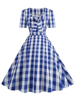Best Retro Stage 1950s Vintage Sweetheart Bow Swing Dress