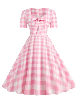 Best Retro Stage 1950s Vintage Sweetheart Bow Swing Dress