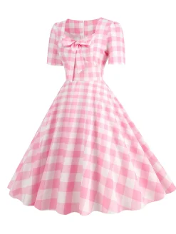 Best Retro Stage 1950s Vintage Sweetheart Bow Swing Dress