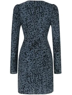 Discount Retro Stage 1960s V-Neck Dots Ruffle Wrap Dress