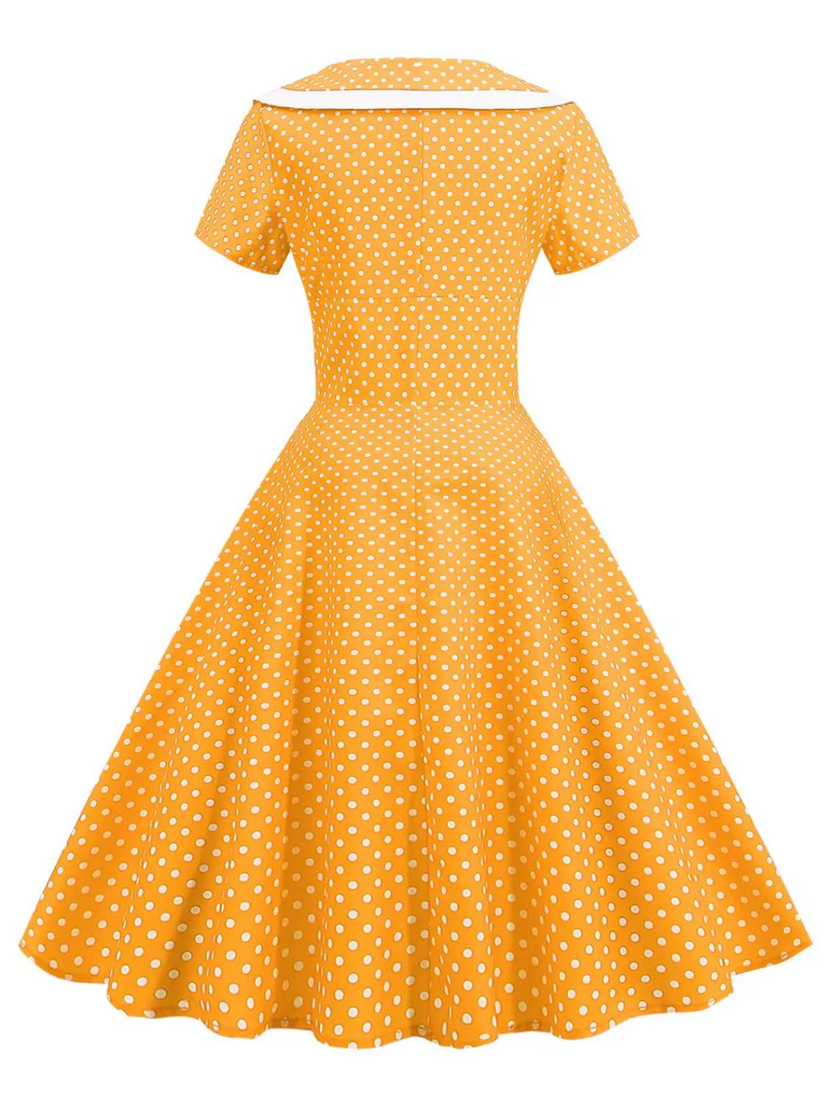 Outlet Retro Stage 1950s V-Neck Polka Dots Swing Dress
