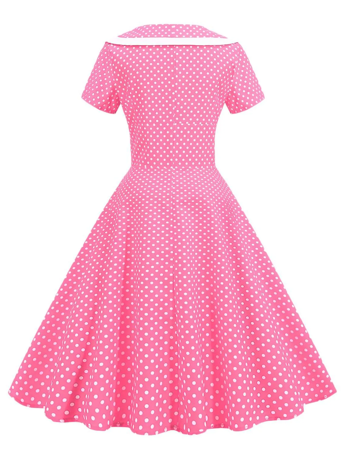 Outlet Retro Stage 1950s V-Neck Polka Dots Swing Dress