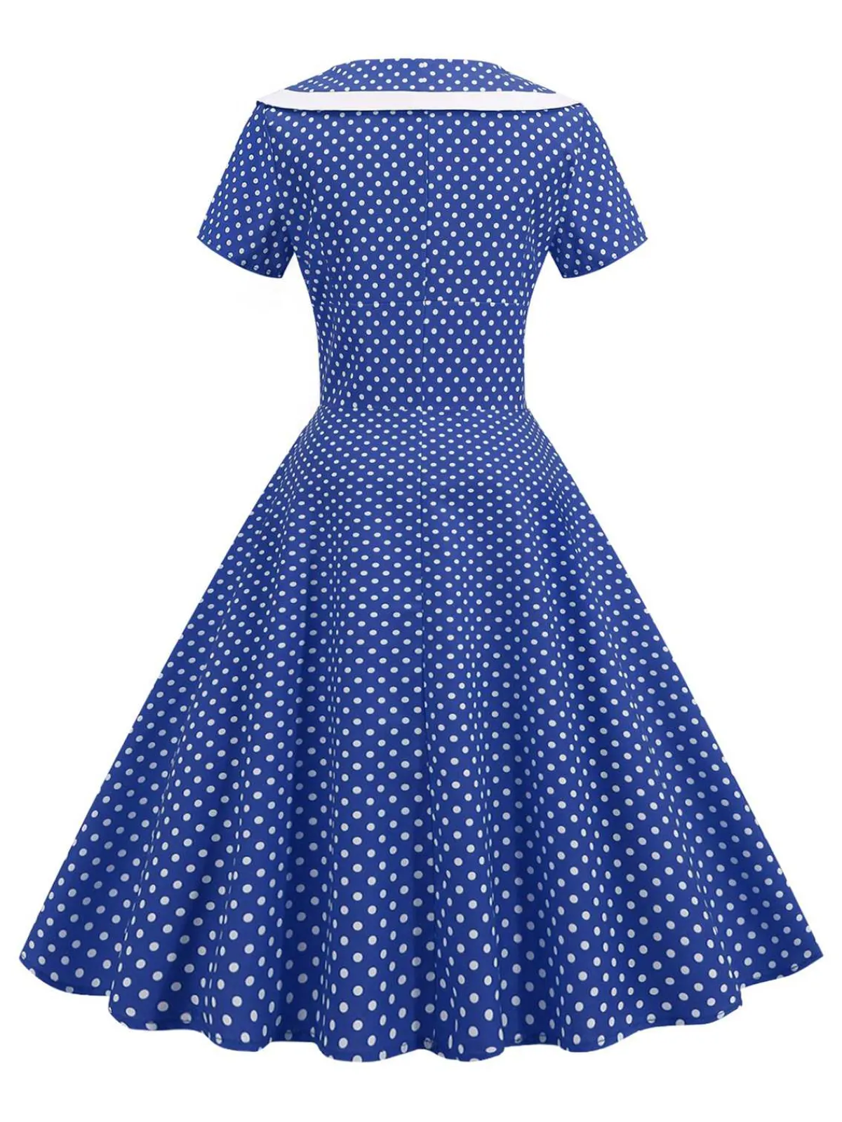 Outlet Retro Stage 1950s V-Neck Polka Dots Swing Dress