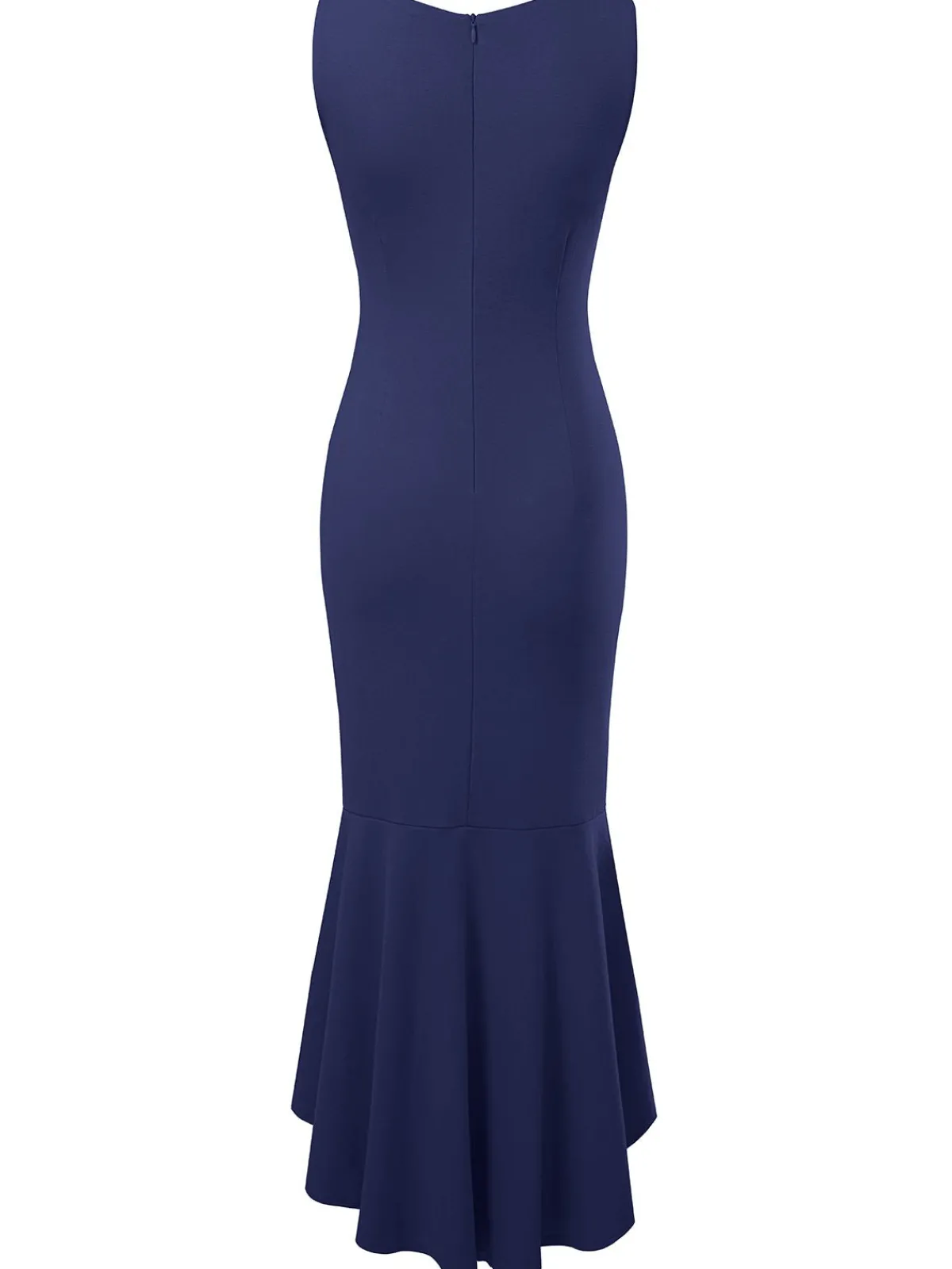 Best Retro Stage 1930s V-Neck Sleeveless Ruffled Fishtail Dress