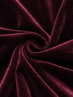 Outlet Retro Stage 1940s V-Neck Solid A-line Velvet Dress