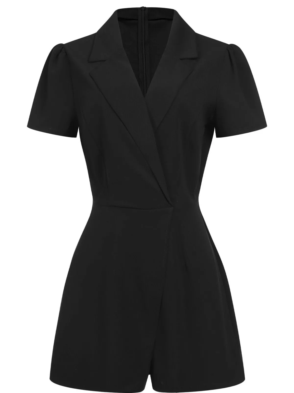 Outlet Retro Stage 1950s V-Neck Solid Lapel Romper