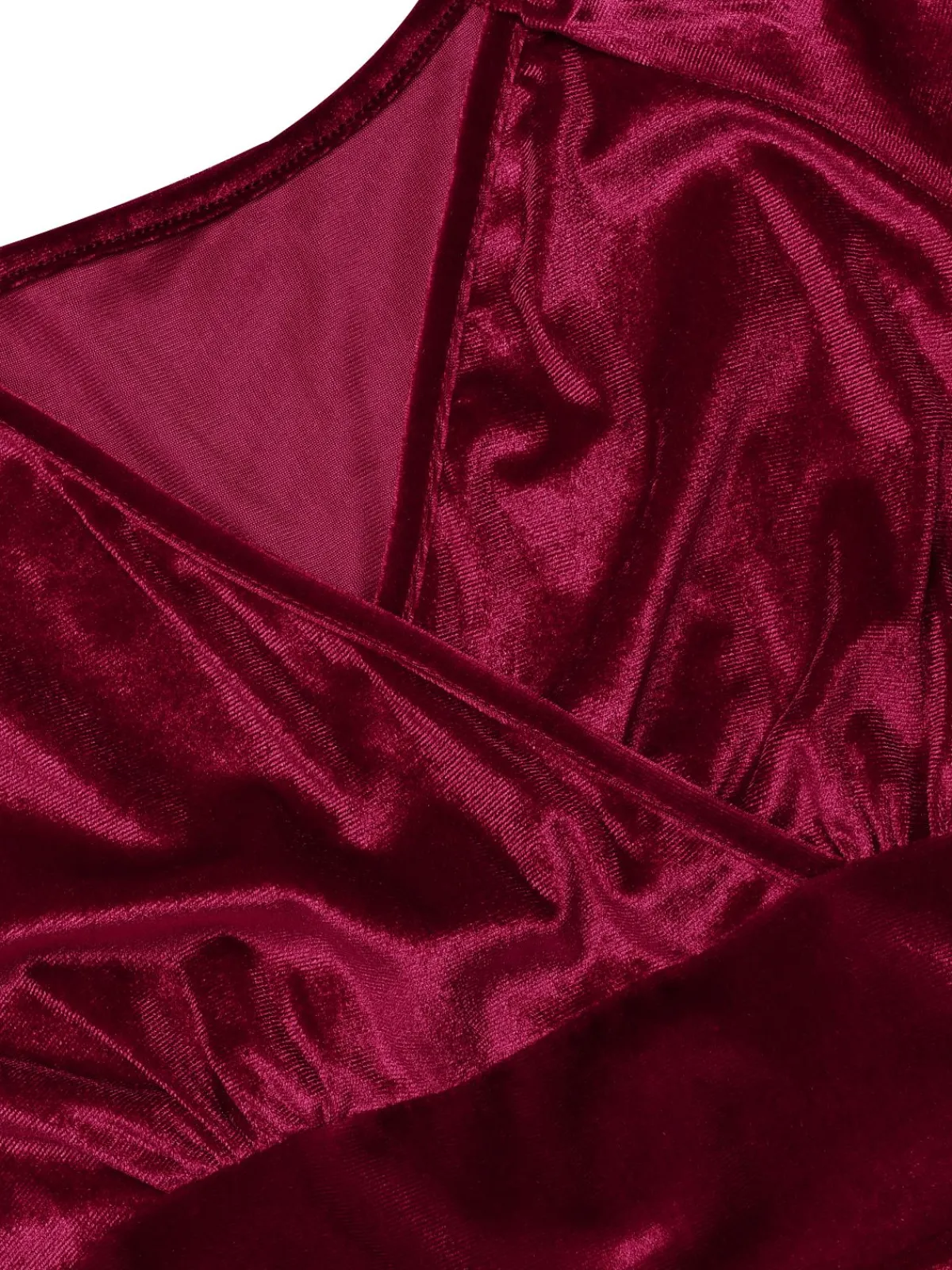 Fashion Retro Stage 1960s V-Neck Velvet Long Sleeve A-Line Dress