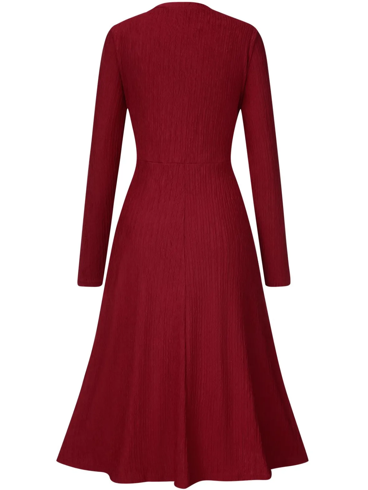 Online Retro Stage 1940s V-Neck Wrap Waist A-Line Midi Dress