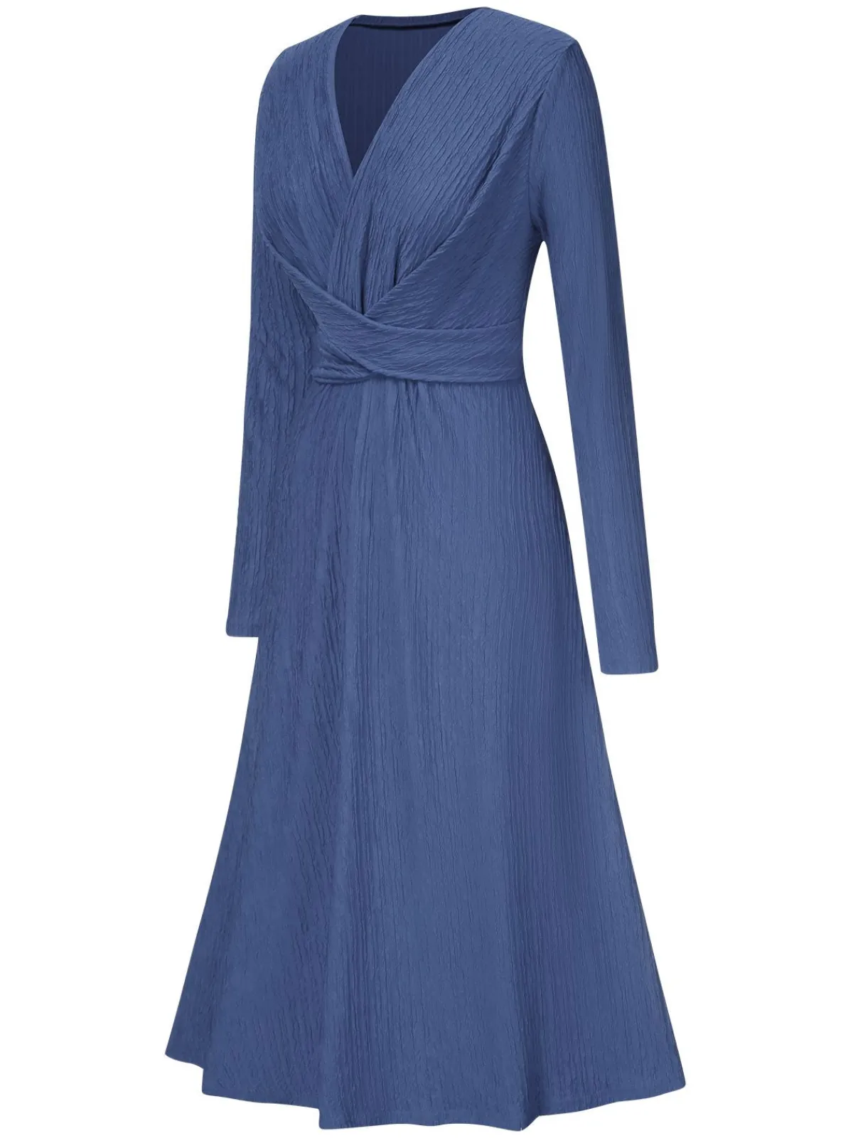 Online Retro Stage 1940s V-Neck Wrap Waist A-Line Midi Dress