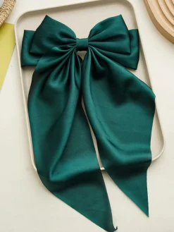 Clearance Retro Stage Satin Ribbon Solid Bow Hairpin
