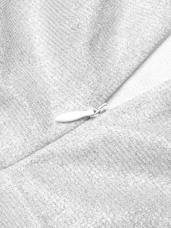 Clearance Retro Stage 1960s Spaghetti Strap Sparkling Mini Dress Silver