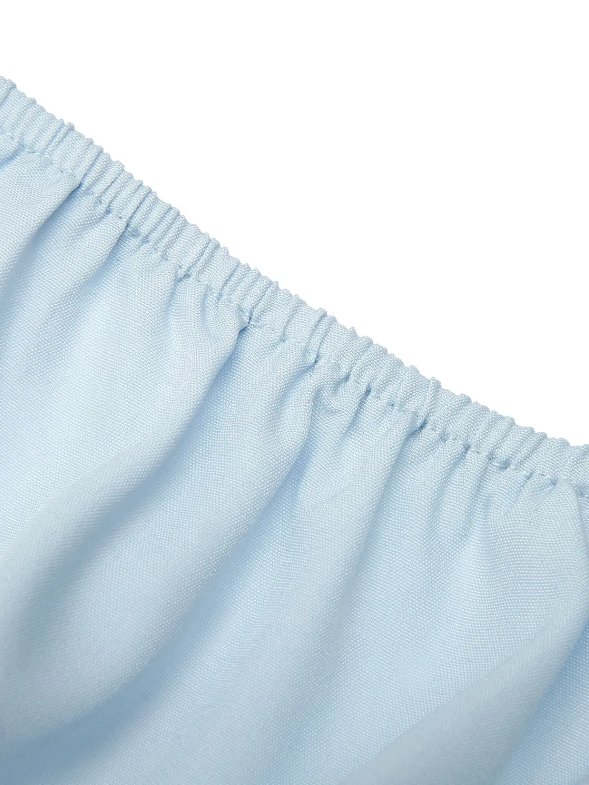 Sale Retro Stage 1950s Solid Puff Sleeves Tops Sky Blue