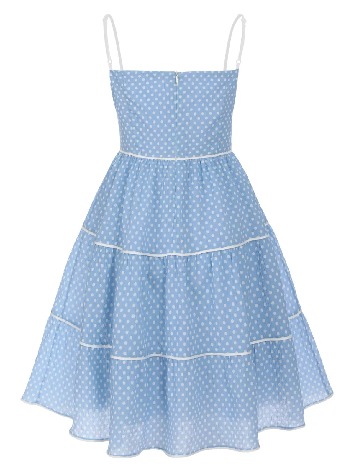 Clearance Retro Stage Sky Blue 1950s Strap Polka Dot Swing Dress
