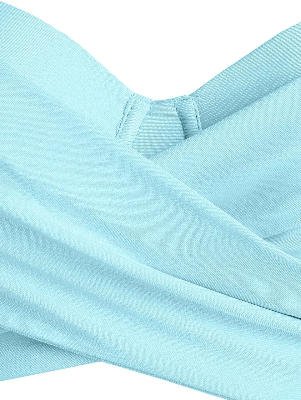 Discount Retro Stage 1950s Straps Criss Cross Bikini Set Sky Blue