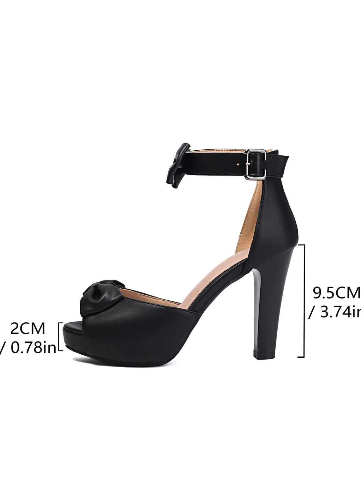 New Retro Stage Solid Bow Peep Toe High Heels Sandals