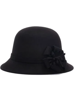 Outlet Retro Stage Solid Imitation Wool Knot Cloche Hat