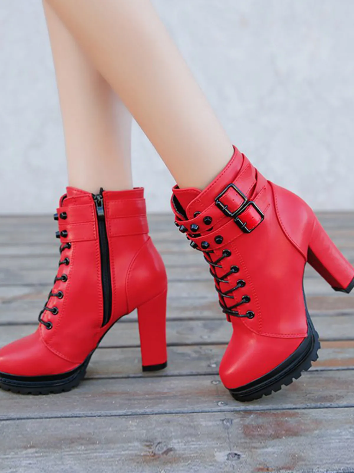 Outlet Retro Stage Solid Leather Pointed High Heels Boots