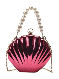 Hot Retro Stage Solid Pearl Metal Shell Bag