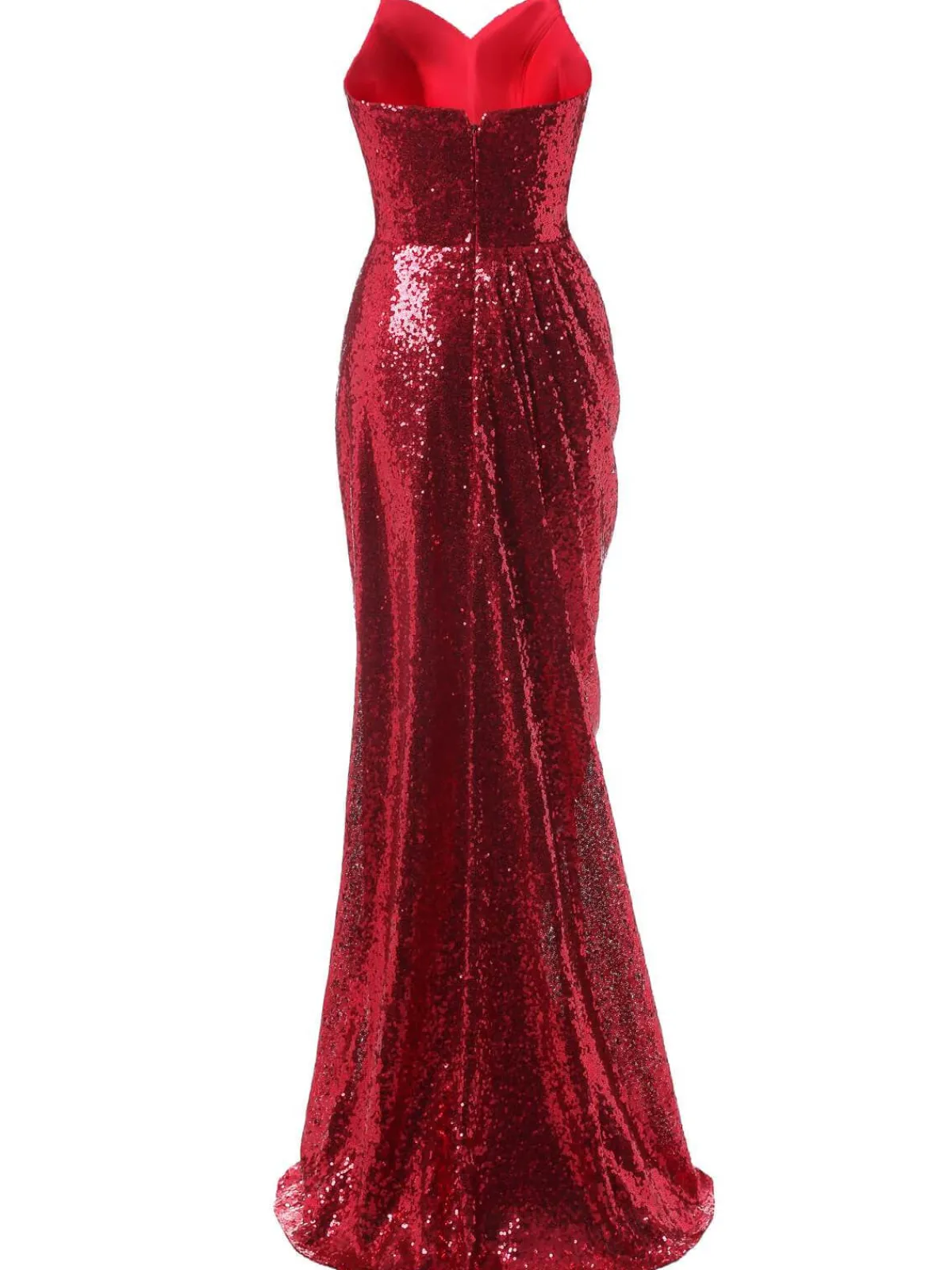 Hot Retro Stage Strapless Sequin Bridesmaid Dress Dark Red
