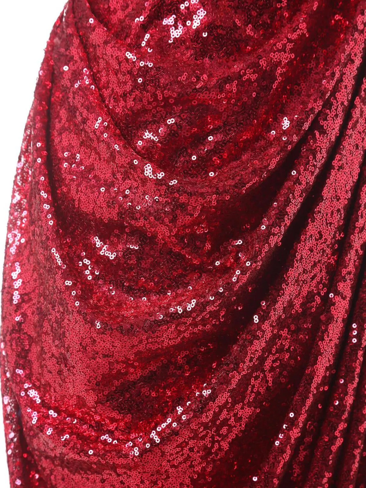 Hot Retro Stage Strapless Sequin Bridesmaid Dress Dark Red