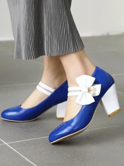 Discount Retro Stage Straps Bowknot High Heels Shoes