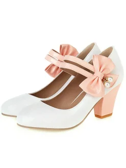 Discount Retro Stage Straps Bowknot High Heels Shoes