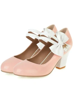 Discount Retro Stage Straps Bowknot High Heels Shoes