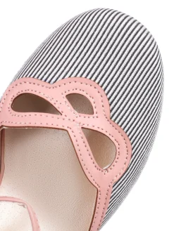 Clearance Retro Stage Stripe & Polka Dots Buckled High Heel Shoes