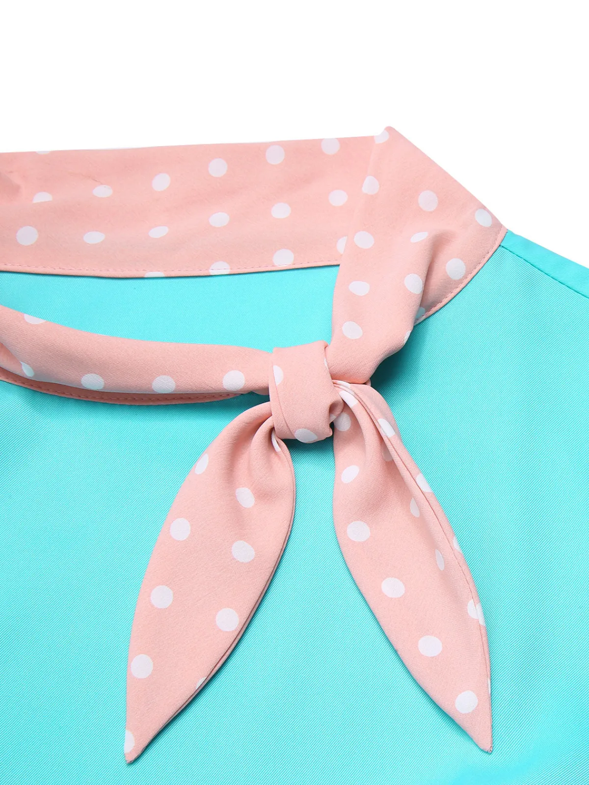 Outlet Retro Stage Turquoise 1930s Polka Dots Ruffles Dress Blue Green
