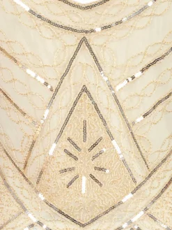 Discount Retro Stage [US Warehouse] 1920s Beaded Sequin Flapper Dress Apricot