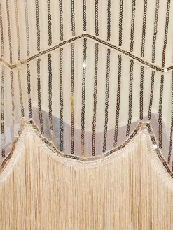 Discount Retro Stage [US Warehouse] 1920s Beaded Sequin Flapper Dress Apricot