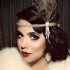 Clearance Retro Stage [US Warehouse] Apricot 1920s Feather Flapper Headband
