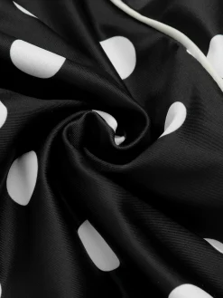 Discount Retro Stage [US Warehouse] 1950s Polka Dots Halter Swimsuit Black