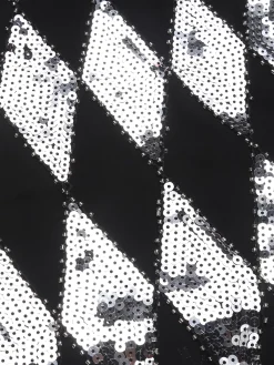 Online Retro Stage [US Warehouse] 1920s Sequined Backless Geometric Dress Black